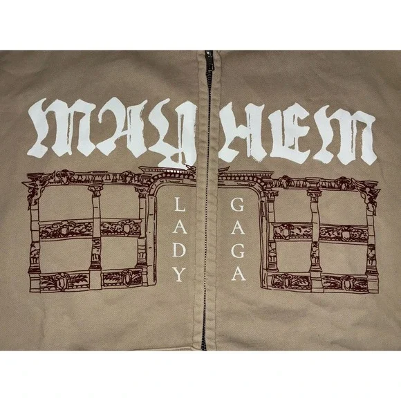 Lady Gaga Opera Haus Hoodie L Beige Full Zip Mayhem Ball 2025